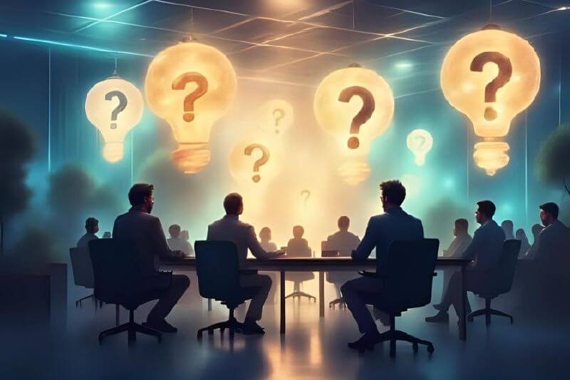 Questions being asked in SaaS meeting AI image