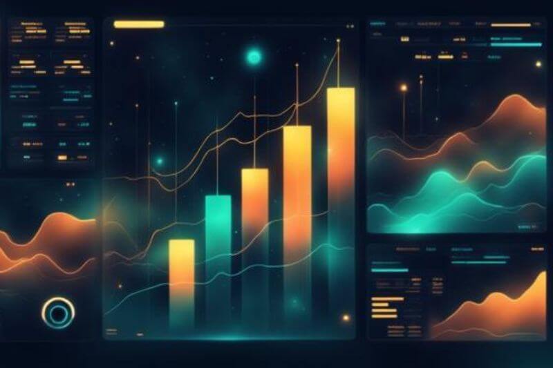 AI campaign management screen with graphs and metrics.